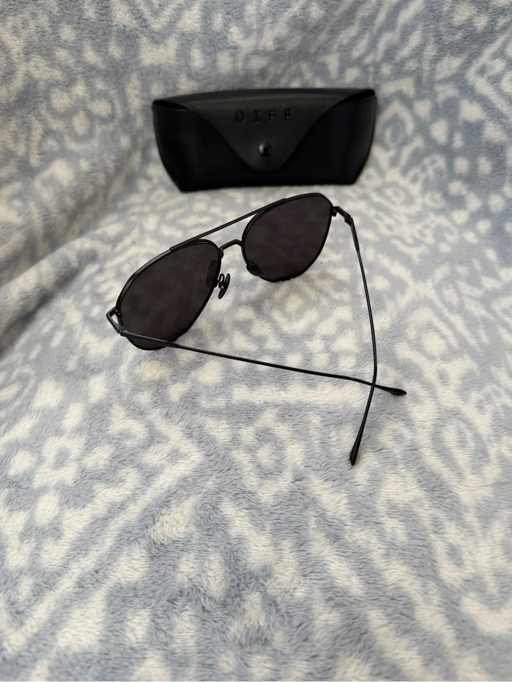 Diff Eyewear Dash Unisex Matte Black Sunglasses Metal Aviator Polarized